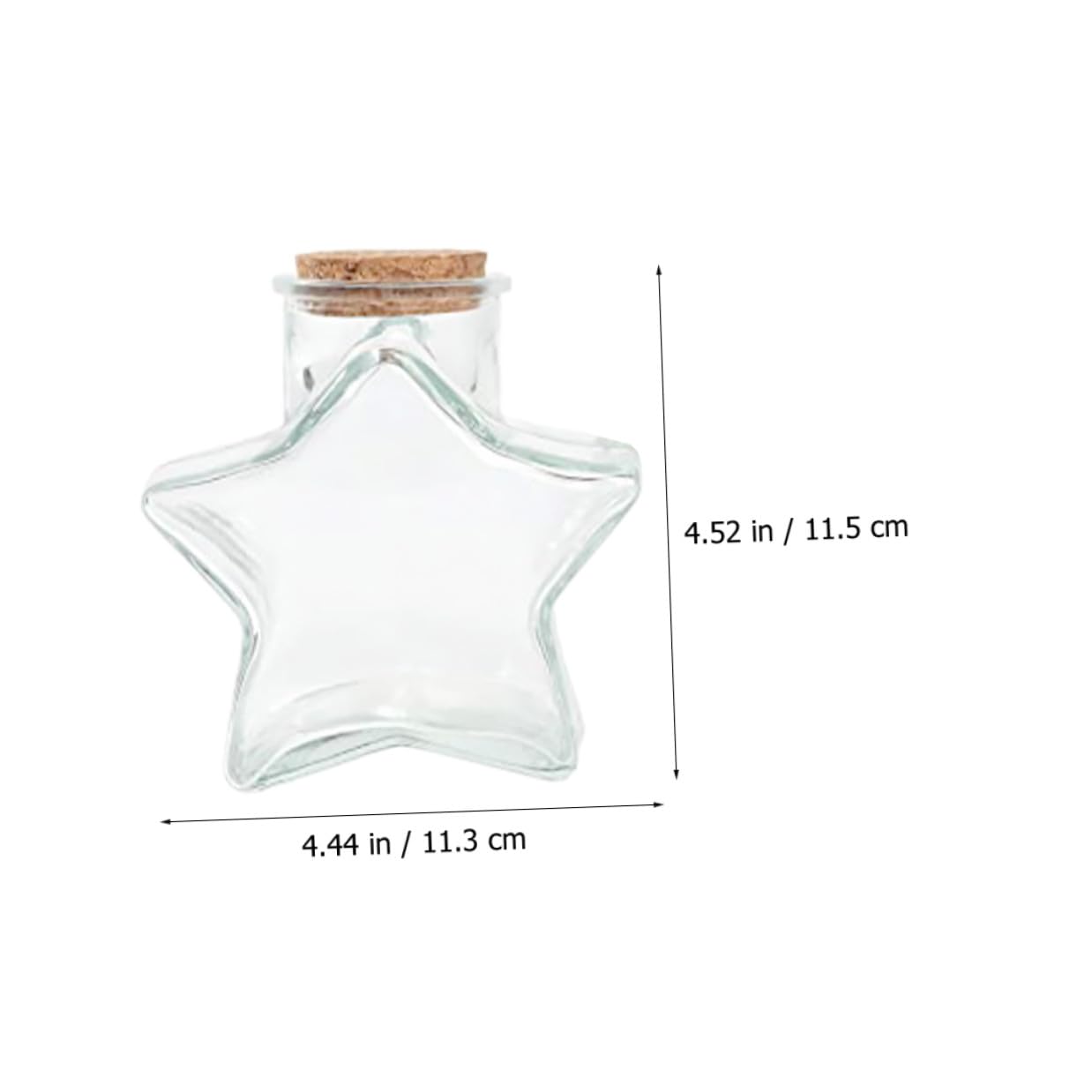 2 pezzi Bottiglie di Vetro con Tappo in Sughero Forma Stella da Barattoli Trasparenti per Messaggi Oli Essenziali e Decorazioni Contenitori Multiuso in Vetro