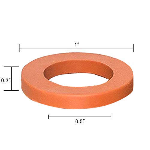 Hourleey Garden Hose Washer Rubber, Heavy Duty Red Rubber Washer Fit All Standard 3/4 Inch Garden Hose Fittings, 50 Packs #TOP4