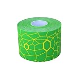 TheraBand Kinesiology Tape, Waterproof Physio Tape for Pain Relief, Support, & Injury Recovery, Standard Roll with XactStretch Application Indicators, 2 Inch x 16.4 Foot Roll, Electric Green/Yellow
