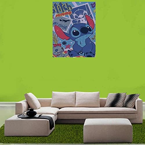 5D DIY Diamond Painting Kits Full Drill for Kids Adults, Cartoon Rhinestone Embroidery Crystal Cross Stitch Arts and Crafts Canvas Painting by Numbers as Gifts for Home Wall Decor Cartoon
