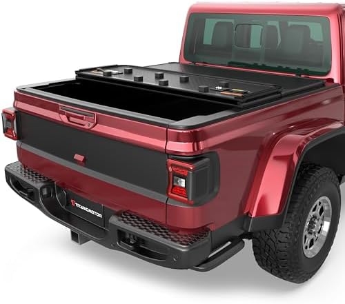 5 FT Tri Hard Truck Bed Tonneau Cover Compatible for Jeep Gladiat...