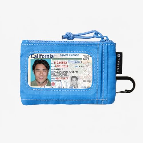 Image of Thread Wallets Pouch Wallet - Compact Zip Wallet with Clear ID Window, Coin & Card Pockets, and Key Stash - Lightweight Rip-Stop Travel Wallet for Men & Women (Cornflower)