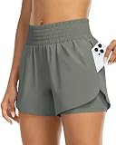 YEZII Womens High Waist Running Shorts Athletic Workout Quick Dry Shorts for Women with Pockets Gym