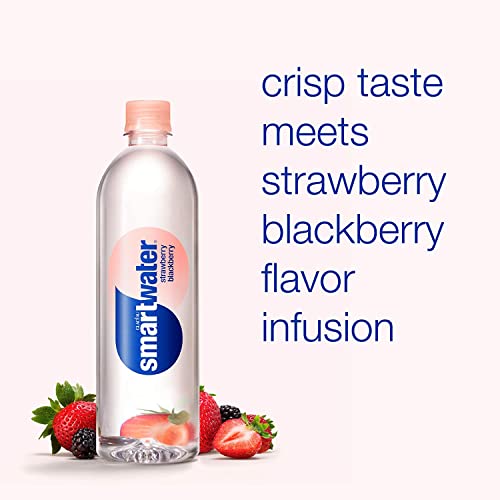 Smartwater Flavored Drinking Water - Strawberry Blackberry | Vapor Distilled Water, Natural Flavors, Zero Sugar, Electrolytes. 23.7 Fl Oz Bottles | Pack Of 12 #TOP3