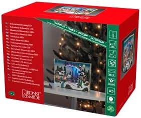 Konstsmide Christmas Lights Book Village Scene LED Christmas Scene / Eight LEDs / Transformer or Battery Operation / 27cm Wide 19cm High