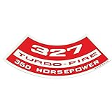 Eckler's Premier Quality Products 50-203376 Chevelle Air Cleaner Decal, 327 Turbo-Fire 350 hp,