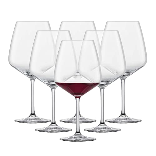 SCHOTT ZWIESEL Burgunder Rotweinglas Taste (6er-Set), bauchige Burgundergläser für Rotwein, spülmaschinenfeste Tritan®-Kristallgläser, Made in Germany (Art.-Nr. 115673)