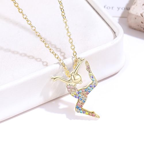 Gymnastics Necklaces for Teen Girls,Gymnastics Gifts for Girls,Cute Sport Ballerina Pendant Necklace Jewelry Birthday Christmas Gifts2