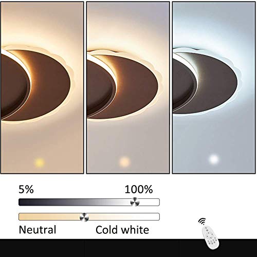 Plafonnier LED moderne de 50cm avec télécommande intensité réglable pour salon - 5