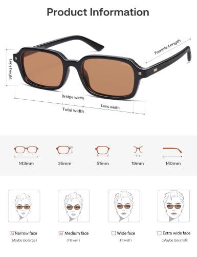 Image of SOJOS Trendy Rectangle Polarized Sunglasses Womens Mens SJ2610