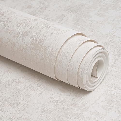 Anttyscar Industrial Textured Concrete Effect Beige Wallpaper Decorative Luxury Wall Paper with Distressed Pattern Textured Finish & Metallic Detailing for Living Room Bedroom Fireplace