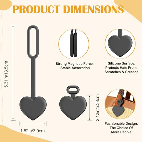 2 piezas clips magnéticos para sombrero para viaje miniatura 3