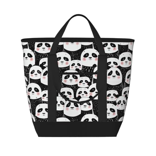 Sac de transport de nourriture portable panda et sac d'épicerie isotherme réutilisable