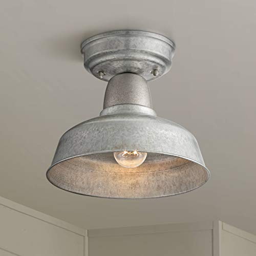 John Timberland Urban Barn Rustic Industrial Farmhouse Semi Flush-Mount Outdoor Ceiling Light...