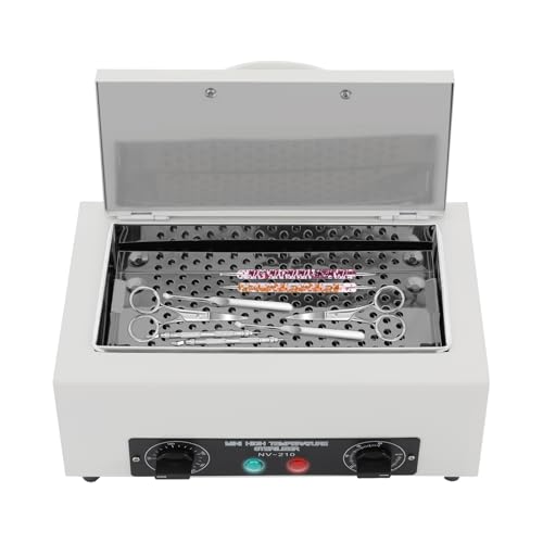 Heißluft Sterilisator 2 L Reiniger für Nagelstudio, Desinfektionsgerät Maschine mit Timer bis 220℃, Reinigungsgerät Box für Kosmetik Maniküre Pediküre Metall Werkzeuge