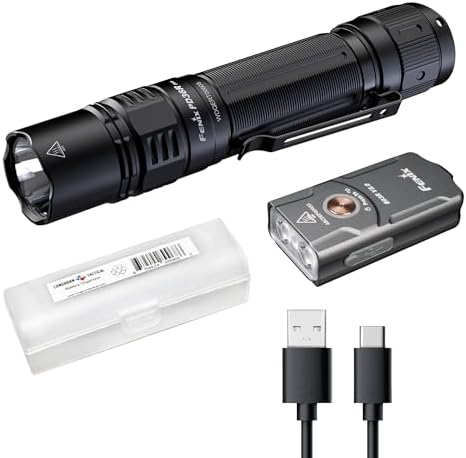 Fenix PD36R Pro Tactical Flashlight and Backup Light Kit (Keychai...