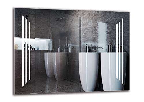 Espejo LED Premium - Dimensiones del Espejo 80x60 cm - Espejo de baño con iluminación LED - Espejo de Pared - Espejo de luz - Espejo con iluminación - ARTTOR M1ZP-05-80x60 - Blanco frío 6500K