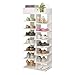 XCJJ 8-poziomowy regał na buty, drewniany regał na buty, organizer, organizer na buty, biały