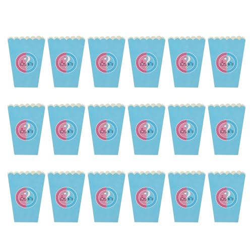 FUTUREORYY Cajas para Palomitas de Maíz Pequeñas de Papel 18 Unidades, Soporte para Palomitas a Granel Diseño para Fiesta de Revelación de Género, Adecuado para Shower y Cumpleaños