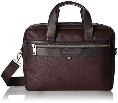 Tommy Hilfiger Pasta masculina Leo, Chocolate escuro, One Size