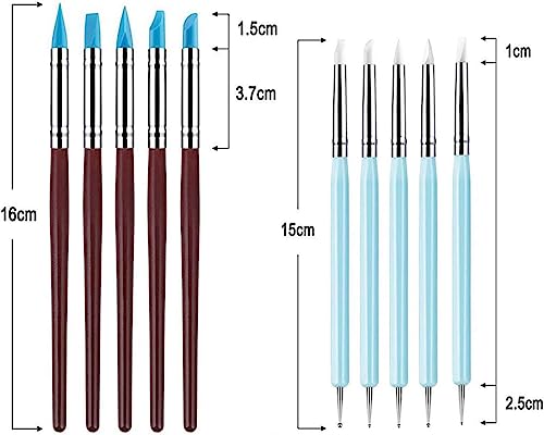 Image of worison 10 Piece Silicone Clay Sculpting Tool Set - Dual Ended Clay Shapers and Sculpting Brushes for Modeling, Dotting, Pottery, Polymer Clay, and DIY Art Projects