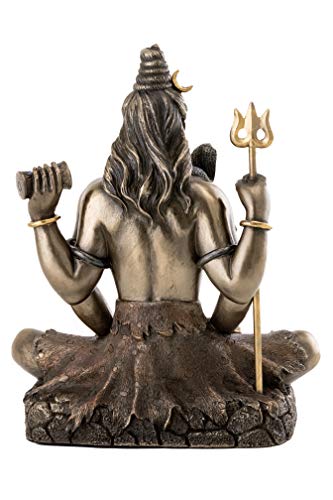 Top Collection Shiva Statue In Padmasana Lotus Pose-Hindu God Of Destroying Evil, Ignorance, And Death Sculpture - Collectible Figurine (Cold Cast Bronze) #TOP2