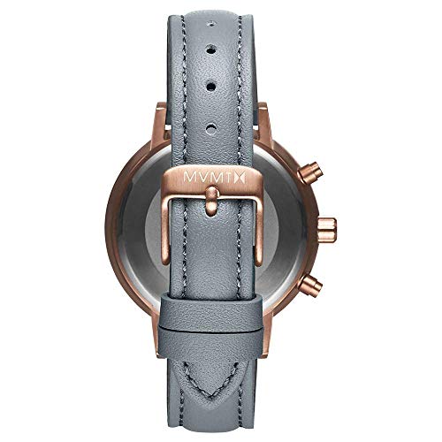 Image of MVMT Nova Qtz Multifunction Silver Round Dial Women's Watch|Blue Leather Material|Blue Color Band - D-FC01-RGGR