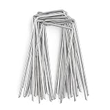 XiangJunly 20 Picchetti Di Ancoraggio A Terra, Diametro 2,5 Mm X 100 Mm, Picchetti Stabili In Metallo, Forma Di U, Per Giardino E Tessuto Non Tessuto