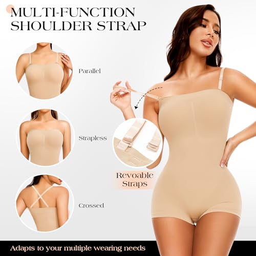 Image of Tummy Control Jumpsuit Shapewear Bodysuit Butt Lifter Thigh Slimmer Shaper