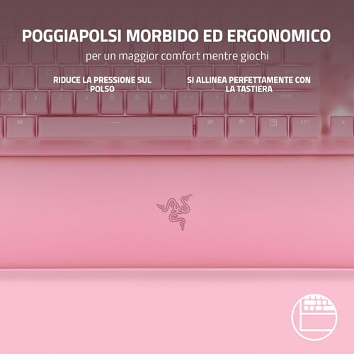 Huntsman V2 Tenkeyless (Interruttore Rosso) - Tastiera da Gioco Ottica (Interruttori Ottici Lineari Gen-2, Copri Tasti Doubleshot PBT, Poggiapolsi Ergonomico) Layout USA | Quarzo rosa - Tastiera gaming - Immagine 6