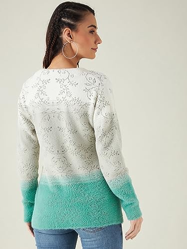 Image of Modeve Floral Print Round Neck Casual Women Sweater||Winterwear||