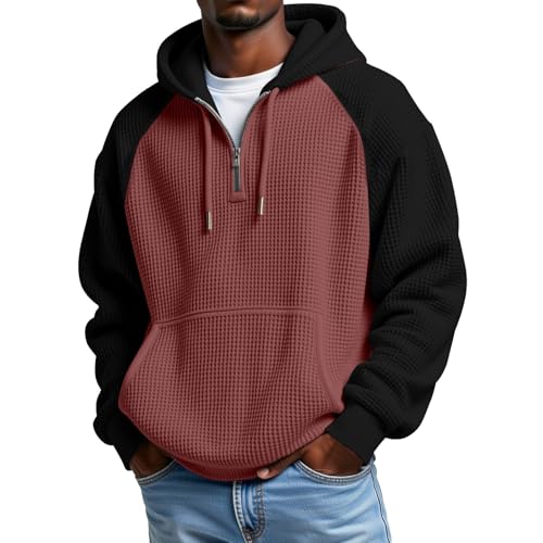 Sudadera de manga larga para hombre contra el sol y lluvia estilo casual rojo