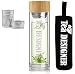 Produktbild TEA TO GO,Deluxe Teekanne BPA frei,Tee-Flasche Trinkflasche aus Glas to go + Edelstahl-Sieb +Bambus Deckel+Schutzhülle,Thermobecher, Thermosflasche,Glasflasche,Teebereiter,doppelwandig,Tee Maker