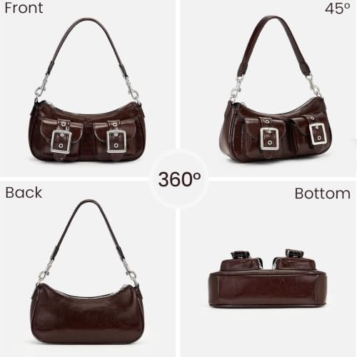 Image of Shoulder Bag for Women Y2k Purse Leather Hobo Tote Handbag Trendy Going Out Purse Crossbody Everyday Purse