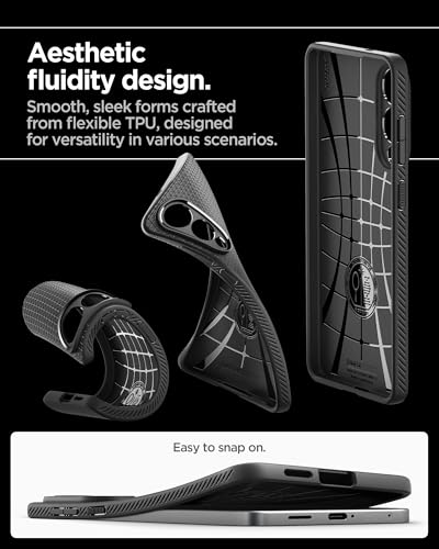 Image of Spigen for Galaxy S25 Edge Case, Liquid Air [No Magnet Ring] [Military-Grade Protection] - Matte Black