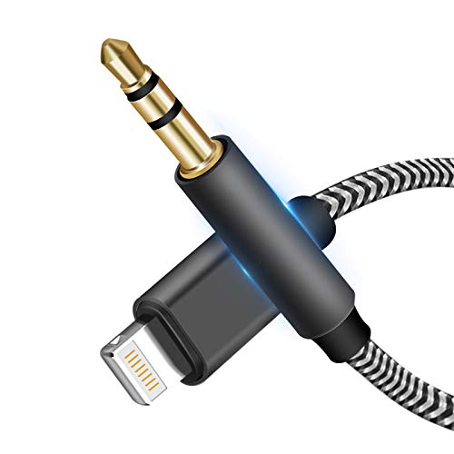 [Apple MFi Certified] iPhone Car Aux Cable, Lightning to 3.5mm AUX Audio Nylon Braided Cable Compatible for iPhone 12/12 Pro/XS/XR/X 11 8 7/iPod to Car/Home Stereo,Support All iOS System (3.3FT,Black)