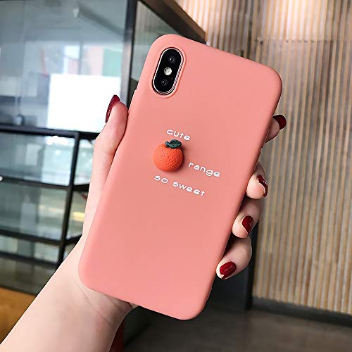 JIAHUI Funda De Teléfono con Patrón De Aguacate De Fruta 3D para iPhone XR XS MAX X 11 8 7 6 6S Plus Lovely Cubierta Trasera Bonita De Protección De Silicona Suave (Naranjas,For iPhone 11)