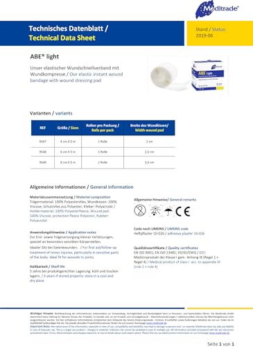 Wundpflaster sensitiv 8cm x 5m - Pflaster Rolle Heftpflaster - Elastischer Wundschnellverband mit 3,5cm breiter Wundkompresse - Idealer Wundverband für Gelenkwunden & empfindliche Haut