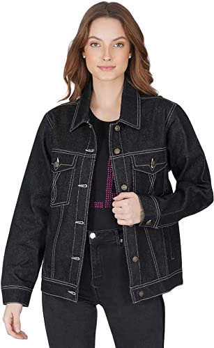 plain black denim jacket
