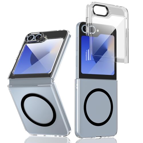 Coque Samsung Z Flip5 ultra mince résistante aux rayures avec protection pliable transparente noire