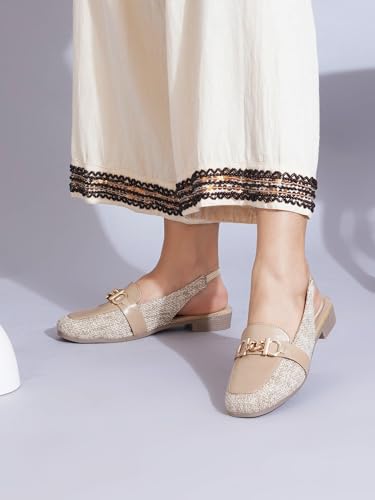 Image of TRYME Elegant Low Heel Mules for Women | Comfortable Slingback Shoes for Daily & Office Wear