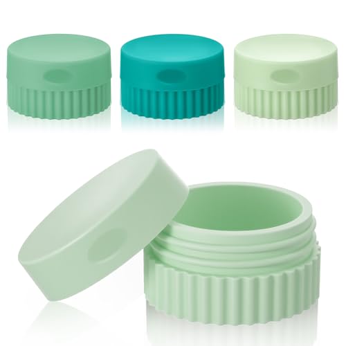 Oruola 4 Pcs Travel Pots Silicone Travel Pots for Toiletries Small Silicone Travels Containers with Lids for Hand Cream Body Lotion & Toiletries Squeeze Bottles for Travels