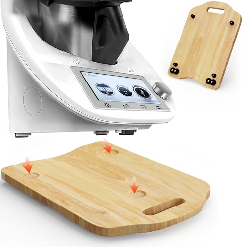 Vonsera Gleitbrett kompatibel mit Thermomix TM6 & TM5, Holz Rollbrett mit 4 Rollen, Küchenbrett Zubehör für Küchenmaschine, Leicht Beweglich, Holzfarbe