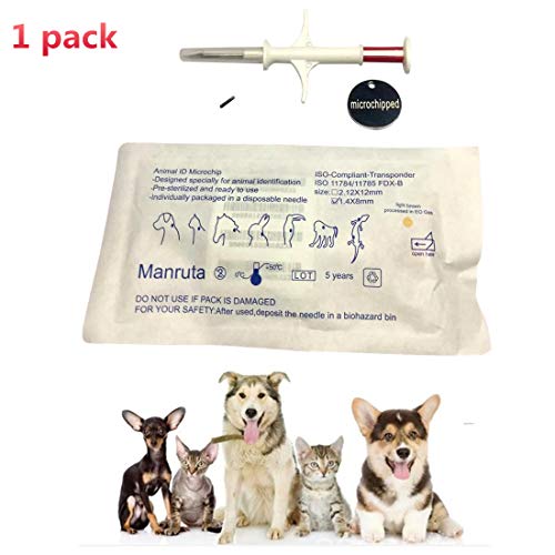 Manruta 8mm Length 134.2Khz Pet Microchip for Dogs and Cats with 15 ID