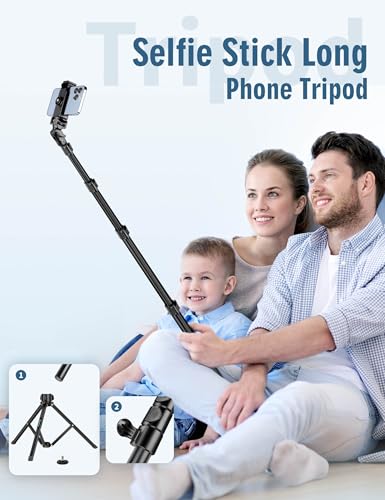 Image of Nineigh Phone Tripod, 85 inch Tripod for Cell Phone iPhone with Gooseneck