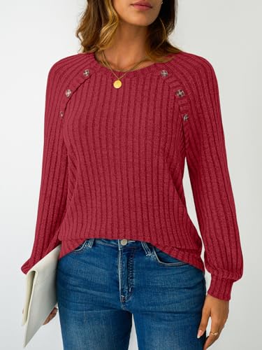 Image of LILLUSORY Womens Tops Long Sleeve Shirts Fall Lightweight Sweaters
