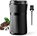 Macinacaffè Elettrico 200W con Lame in Acciaio Inox | Elettrico Macinino Caffè Coffee Grinder Capacità 50g | Macina Caffé per Caffè In Grani/Noci/Spezie/Cereali - Nero