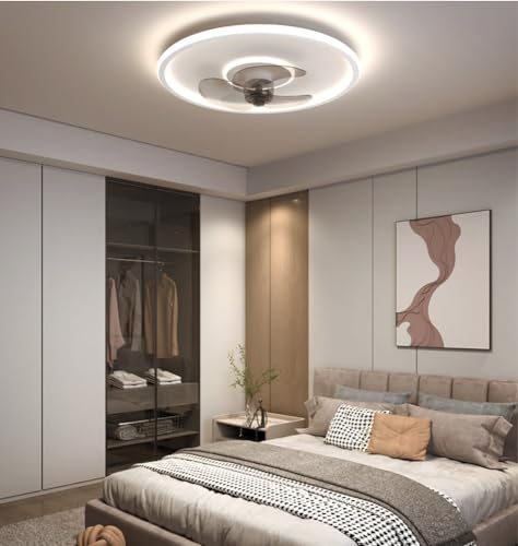 Ventilador de techo silencioso con aspas invisibles, luz LED regulable y control remoto 4