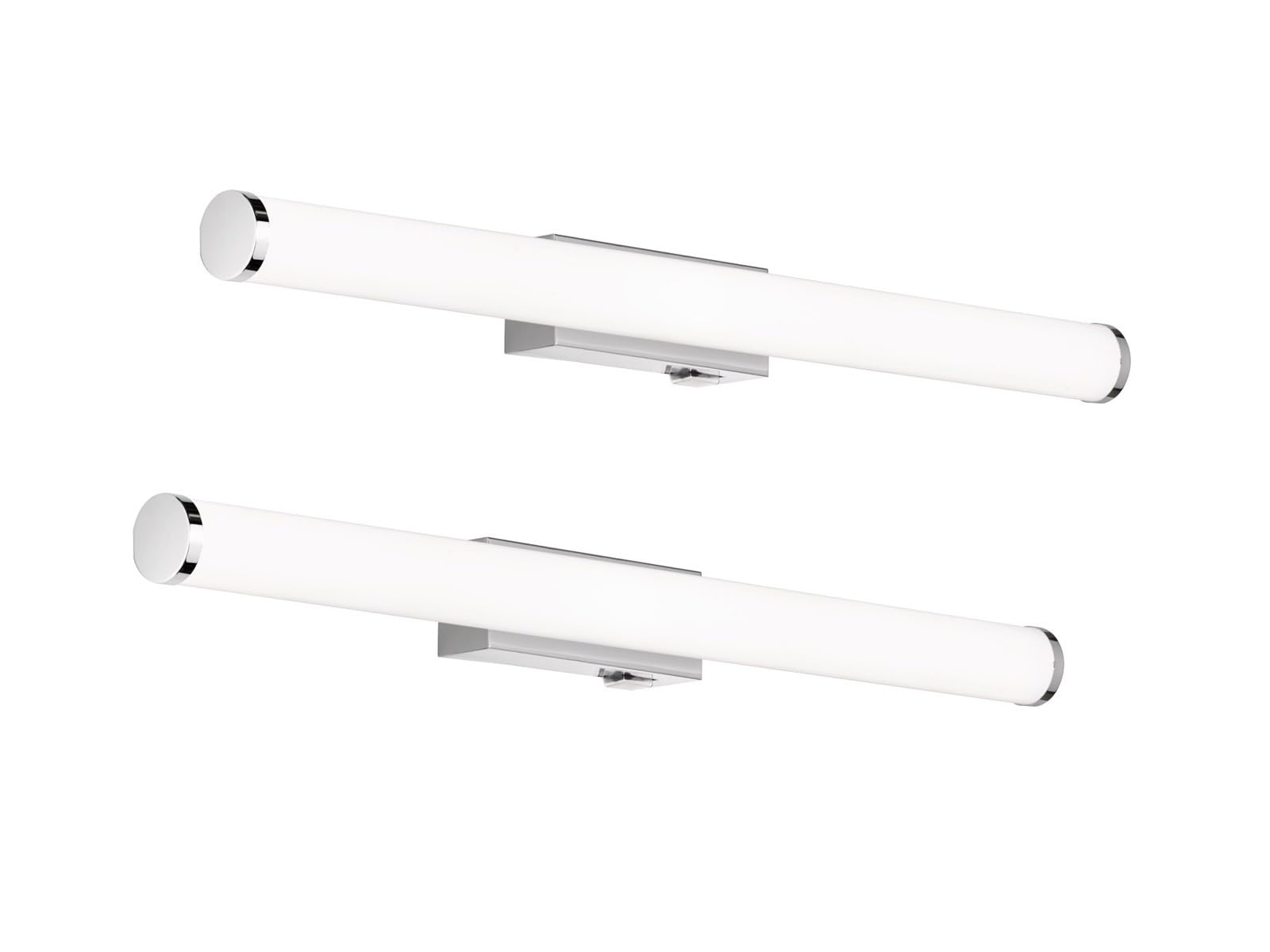 2er SET Bad Wandleuchten mit Schalter in Silber Chrom, Breite 60cm