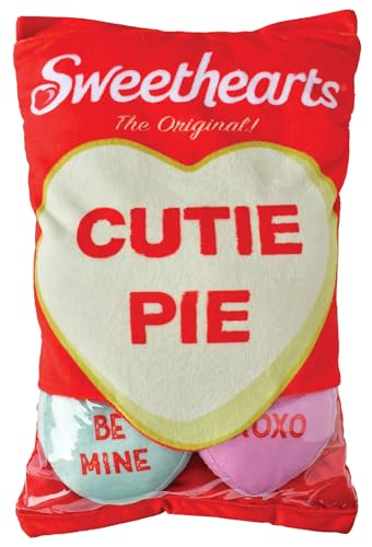 iscream Valentine Sweethearts Candy Hearts with Sayings Fleece Play Pillow Set